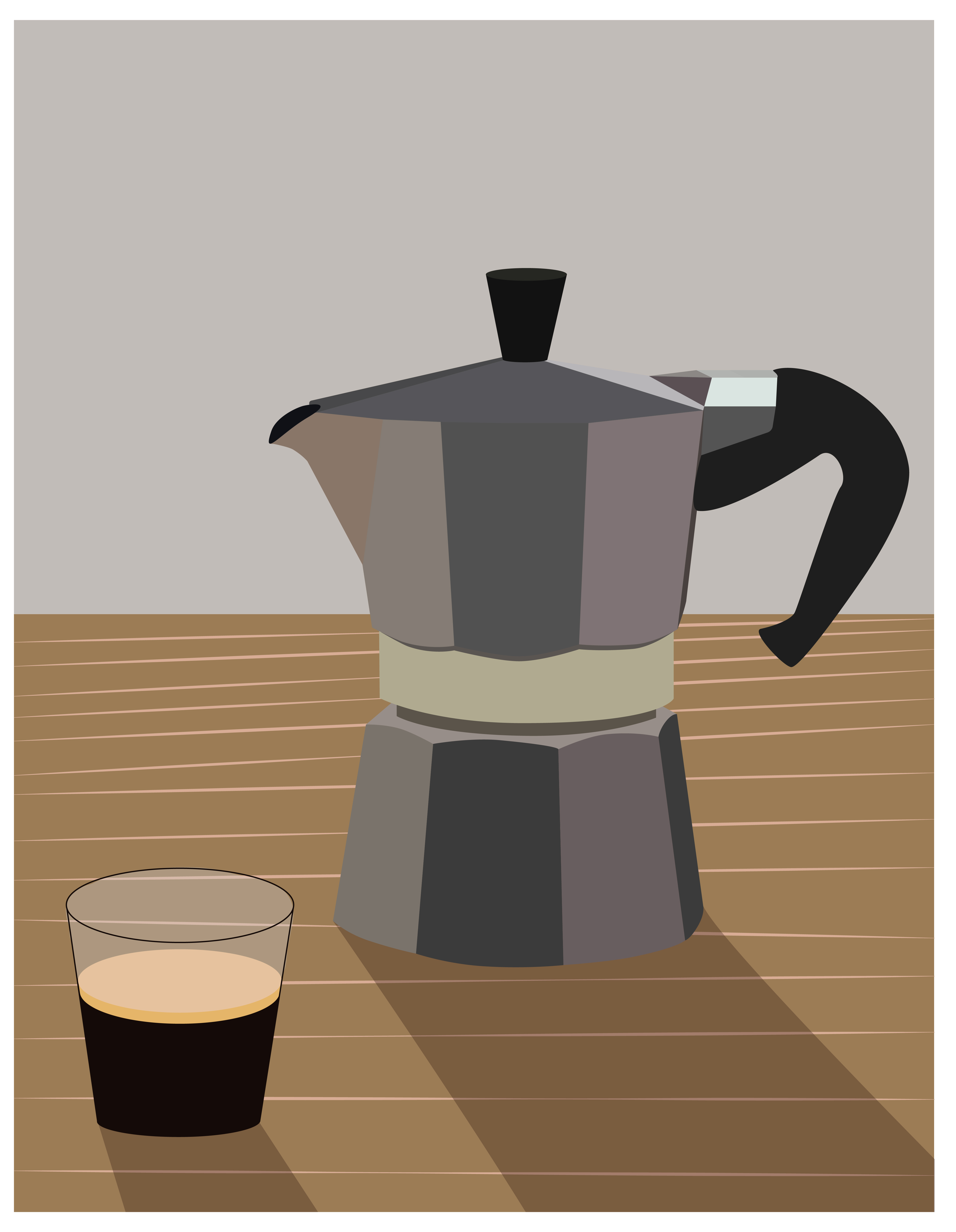 Гейзерная кофеварка и черный кофе