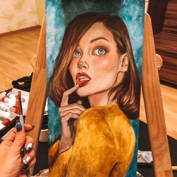 Портрет девушки маслом