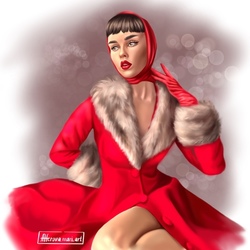 Девушка в красном пальто