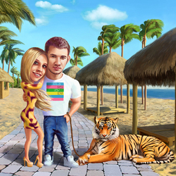 шарж с тигром