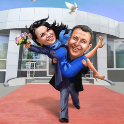 шарж бегом из загса