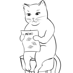 cat with menu