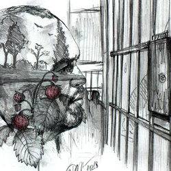 Иллюстрация к рассказу "Клубника в лесу" из книги Алексея Федярова "Человек сидящий"
