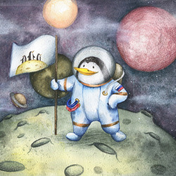 Пингвин-космонавт