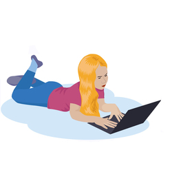 Девочка и ноутбук