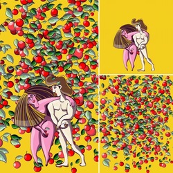 Иллюстрация адам и ева