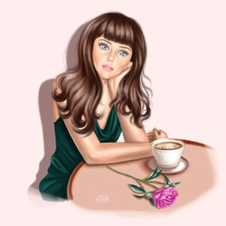 Девушка с пионом