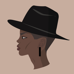 Темнокожая женщина в шляпе