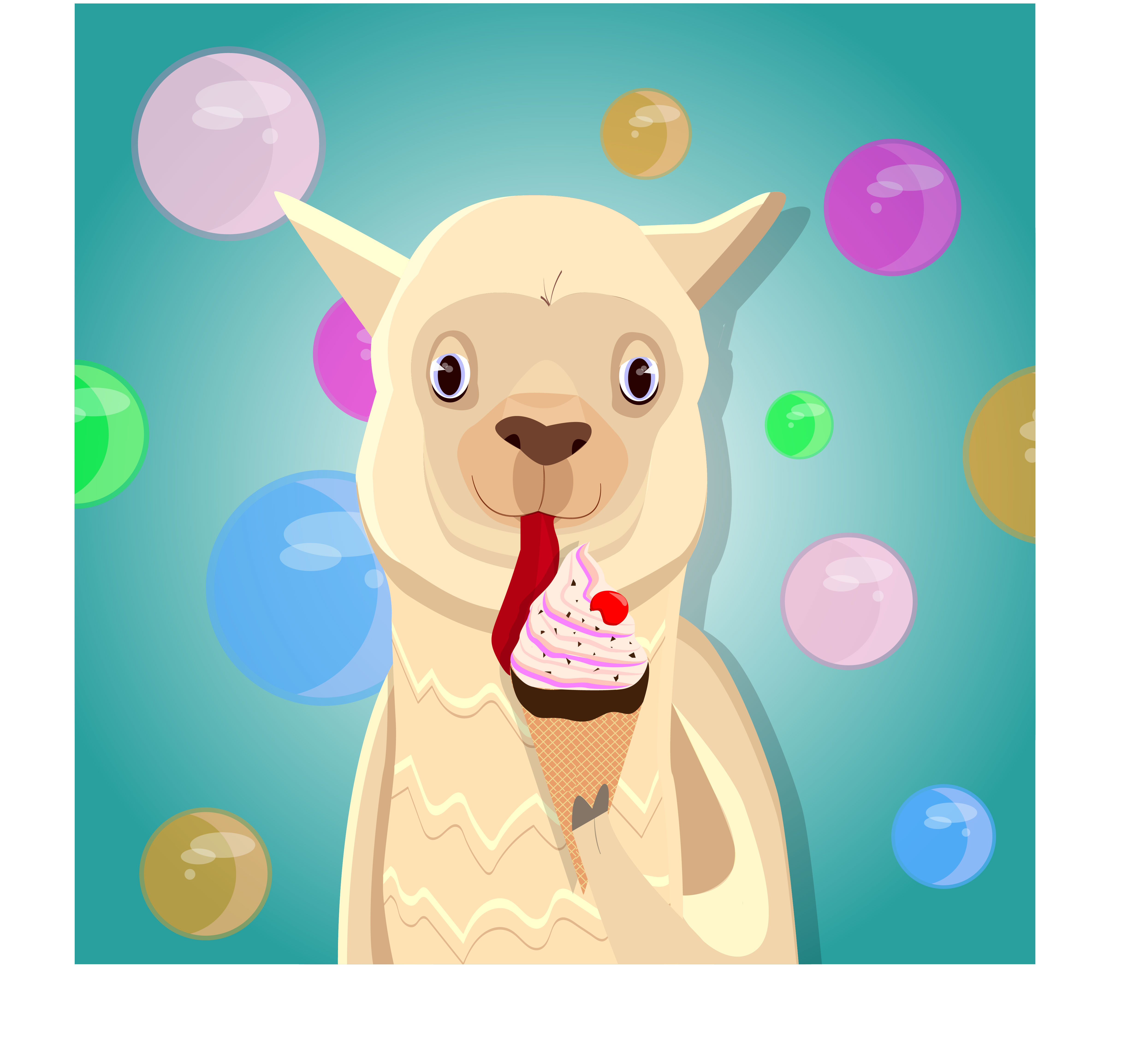 Иллюстрация Альпака в стиле анимационный, компьютерная графика