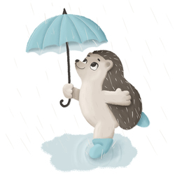 Ёжик под дождём