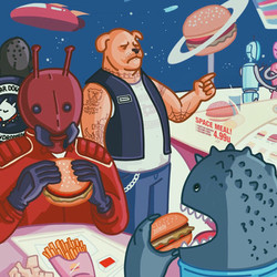 hamburger in space    -----_____----  Космические гамбургеры