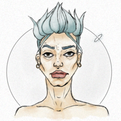 Синеволосая девушка