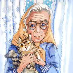 Кошка и старушка