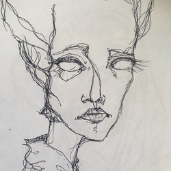 Девушка одной линией