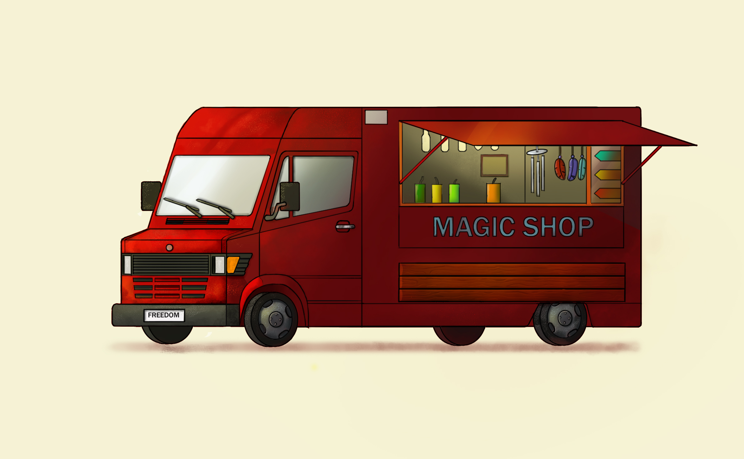 Иллюстрация Фургон лавка | Illustrators.ru