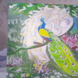 Павлины в саду