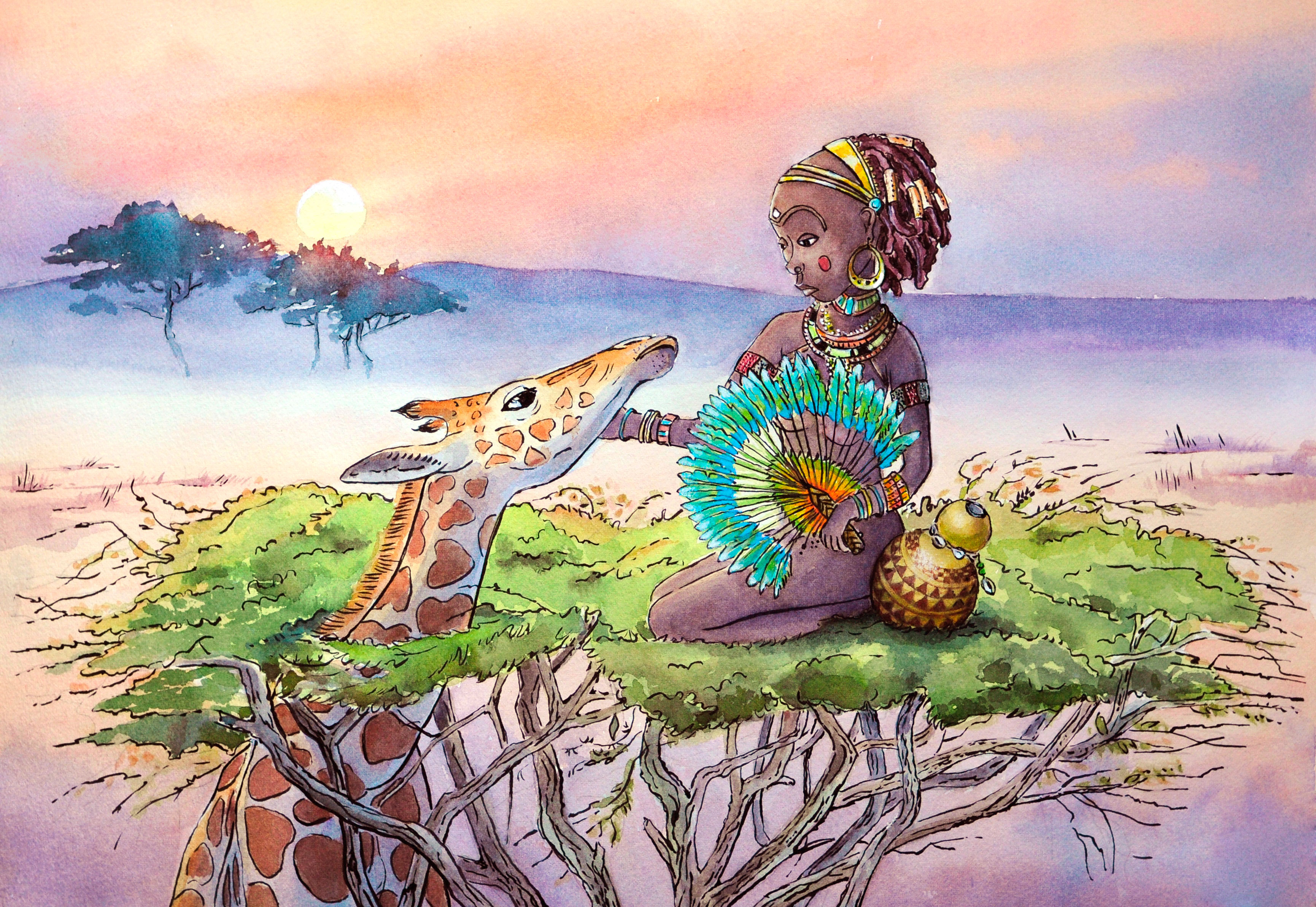 Иллюстрации к сказкам Африки