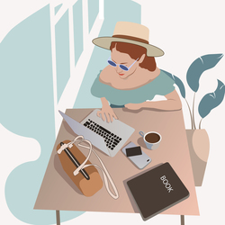 За работой