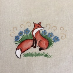 лиса в цветах