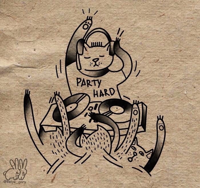 Иллюстрация Пати хард в стиле 2d | Illustrators.ru