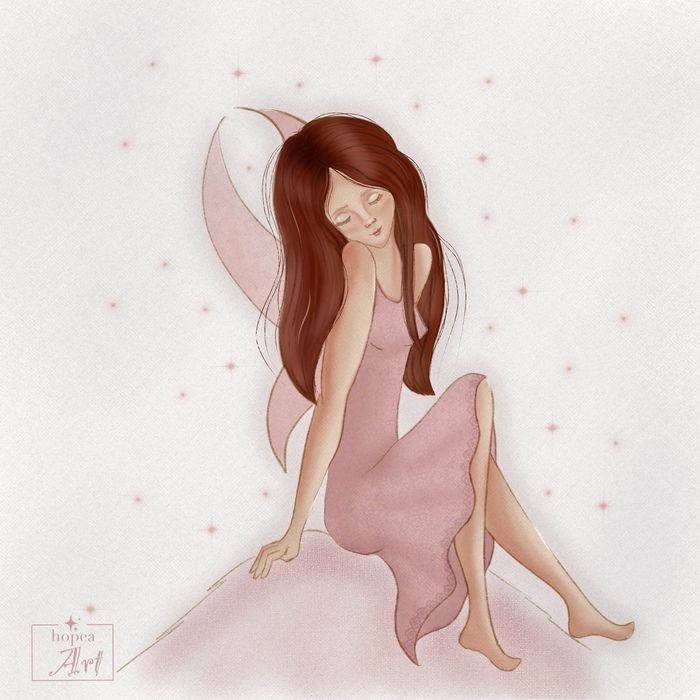 Иллюстрация Розовая фея в стиле детский | Illustrators.ru