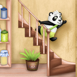 Панда торопится в школу