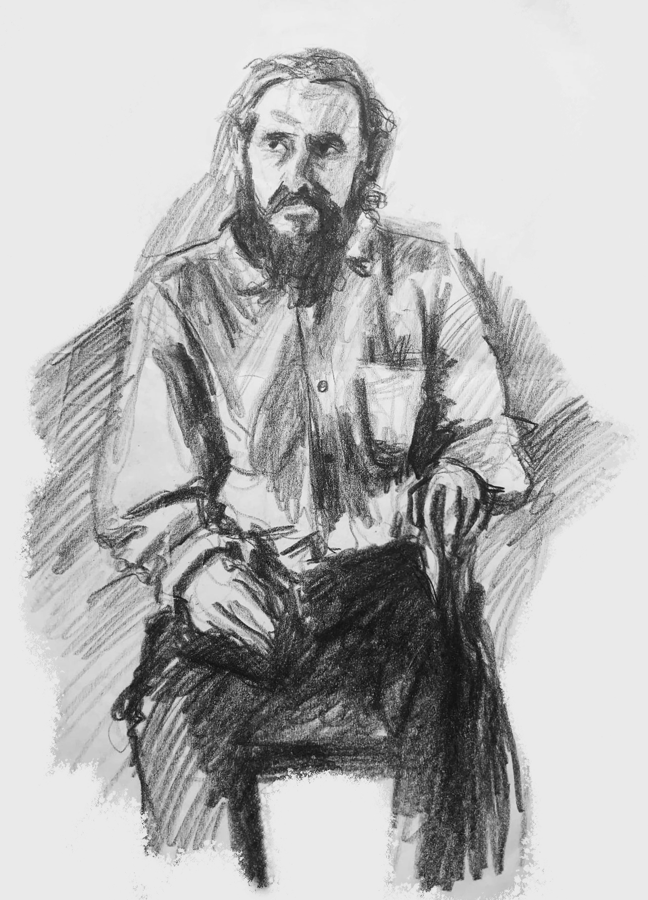 Иллюстрация Натурщик в стиле академический рисунок, графика,