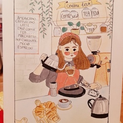 Бариста за работой 
