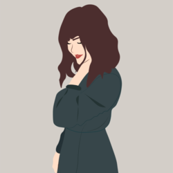 Девушка с каштановыми волосами, иллюстрация по фото