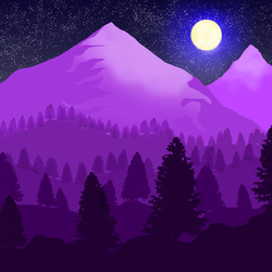 Ночь среди фиолетовых гор