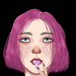 девочка с розовыми волосами 