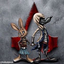 Заяц и Волк играют в Assassin's creed 😀
