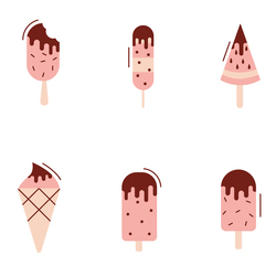 Векторный набор иконок мороженое