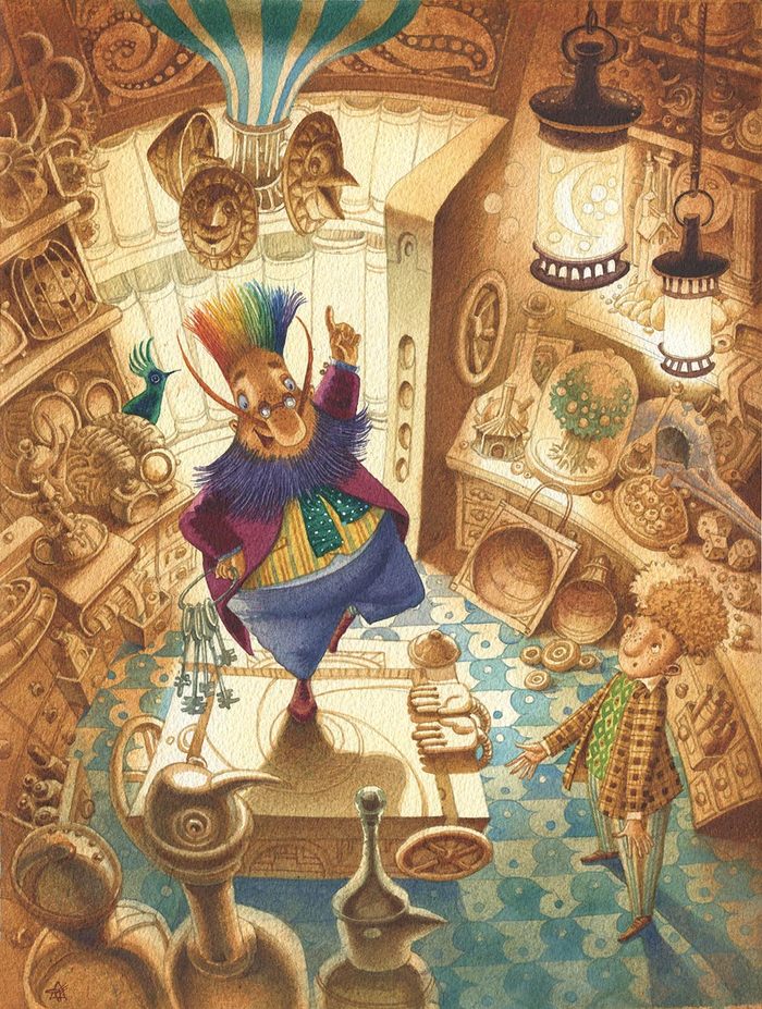 Иллюстрация Триумф пана Кляксы в стиле детский, книжная графика