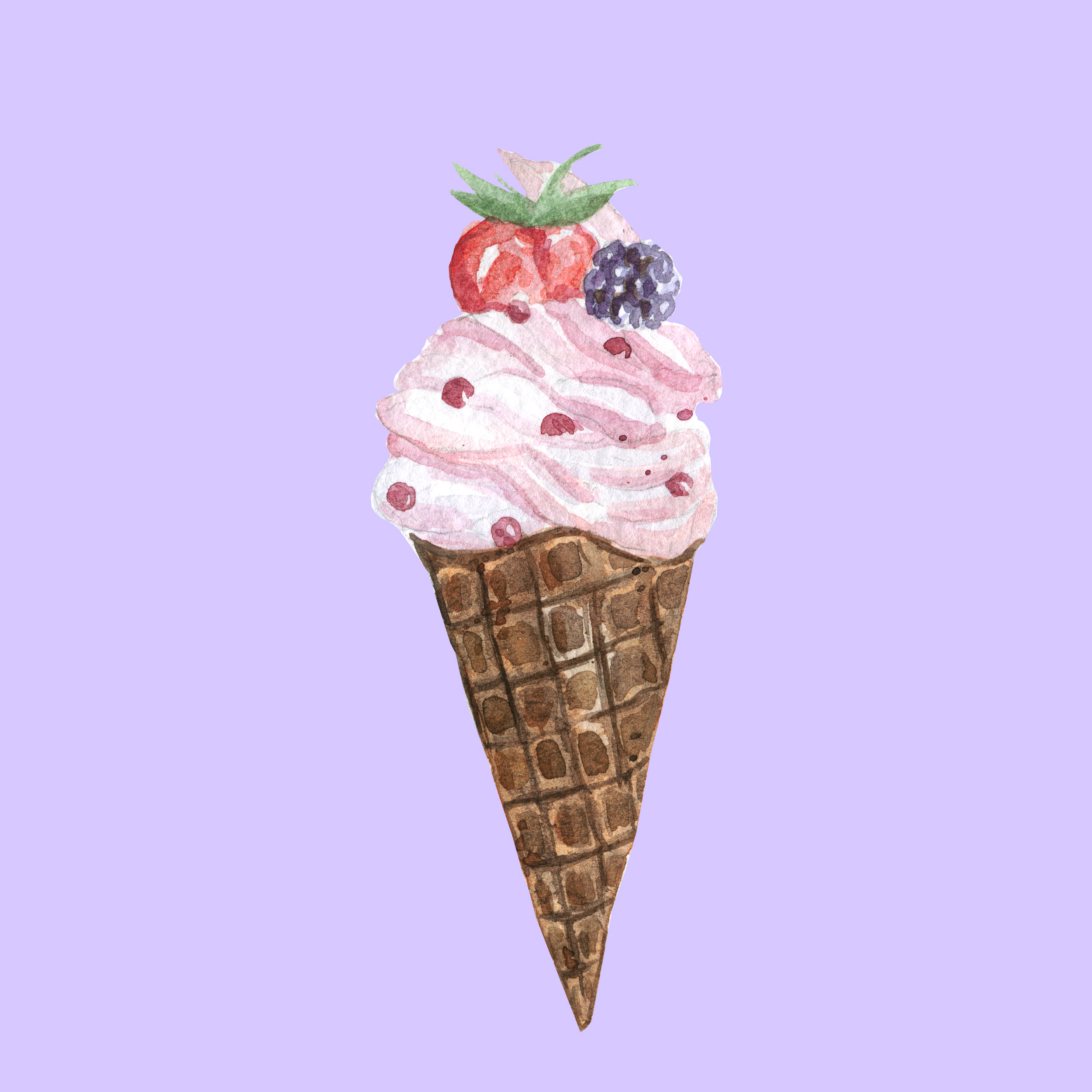 Иллюстрация мороженое в стиле 2д