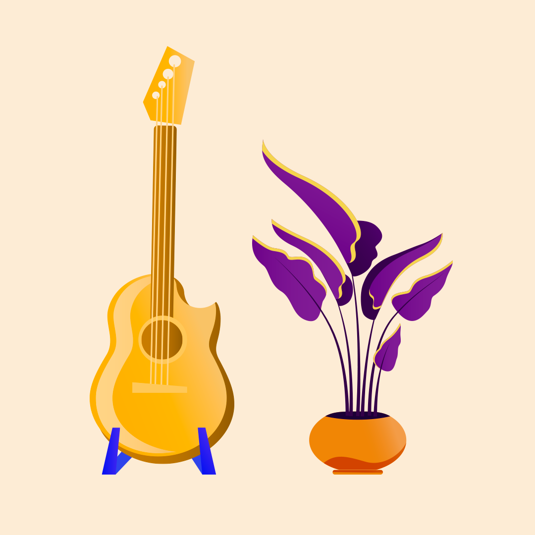 Иллюстрация Гитара в стиле 2d | Illustrators.ru
