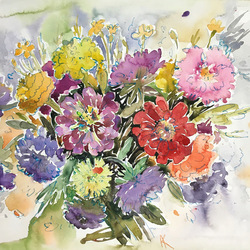 Букет с цинниями 