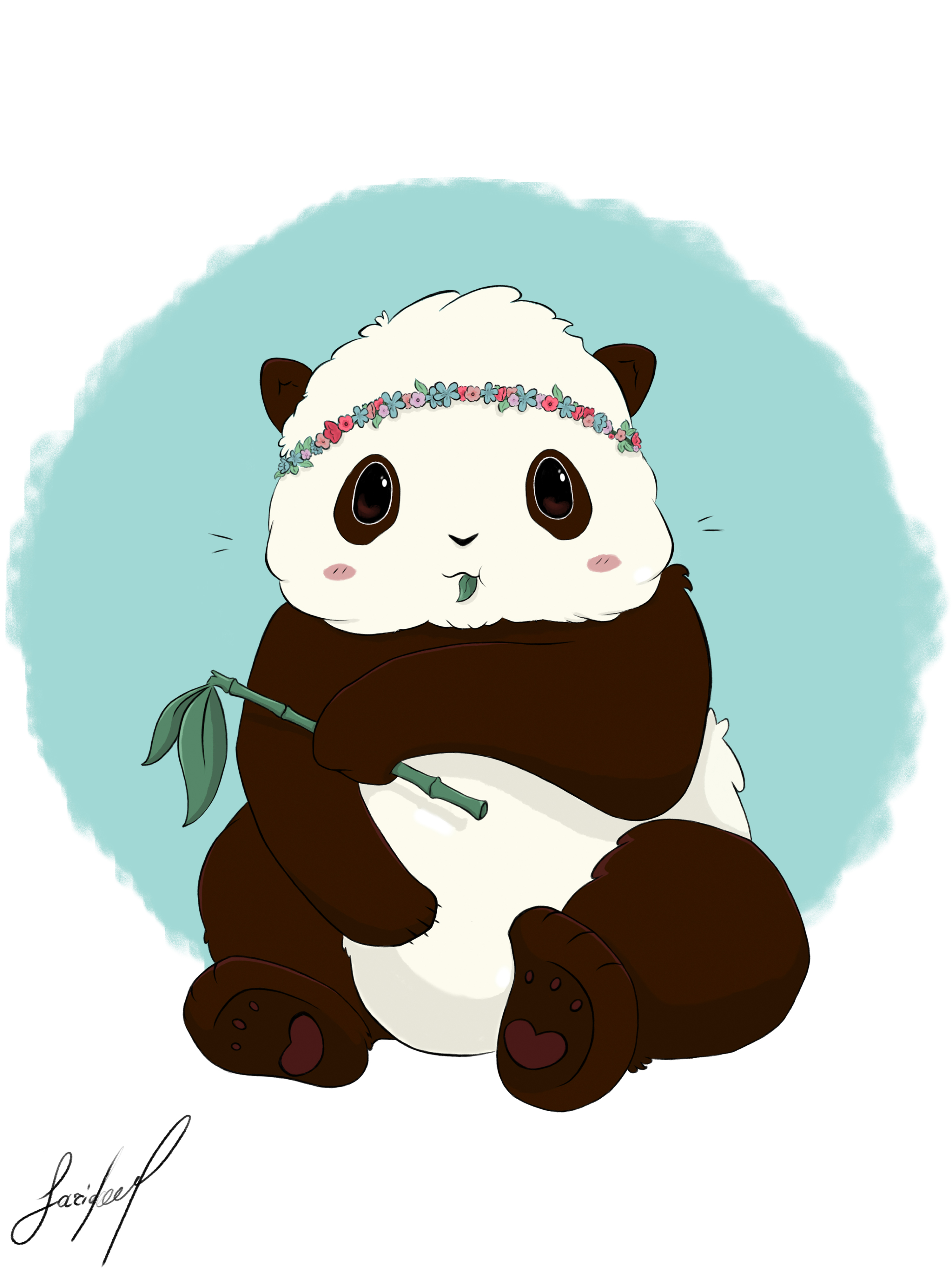 Иллюстрация Art Panda Girl, Арт Девочка Панда 🐼 в стиле 2d,