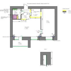 План монтажа перегородок, радиаторов и дверных проемов