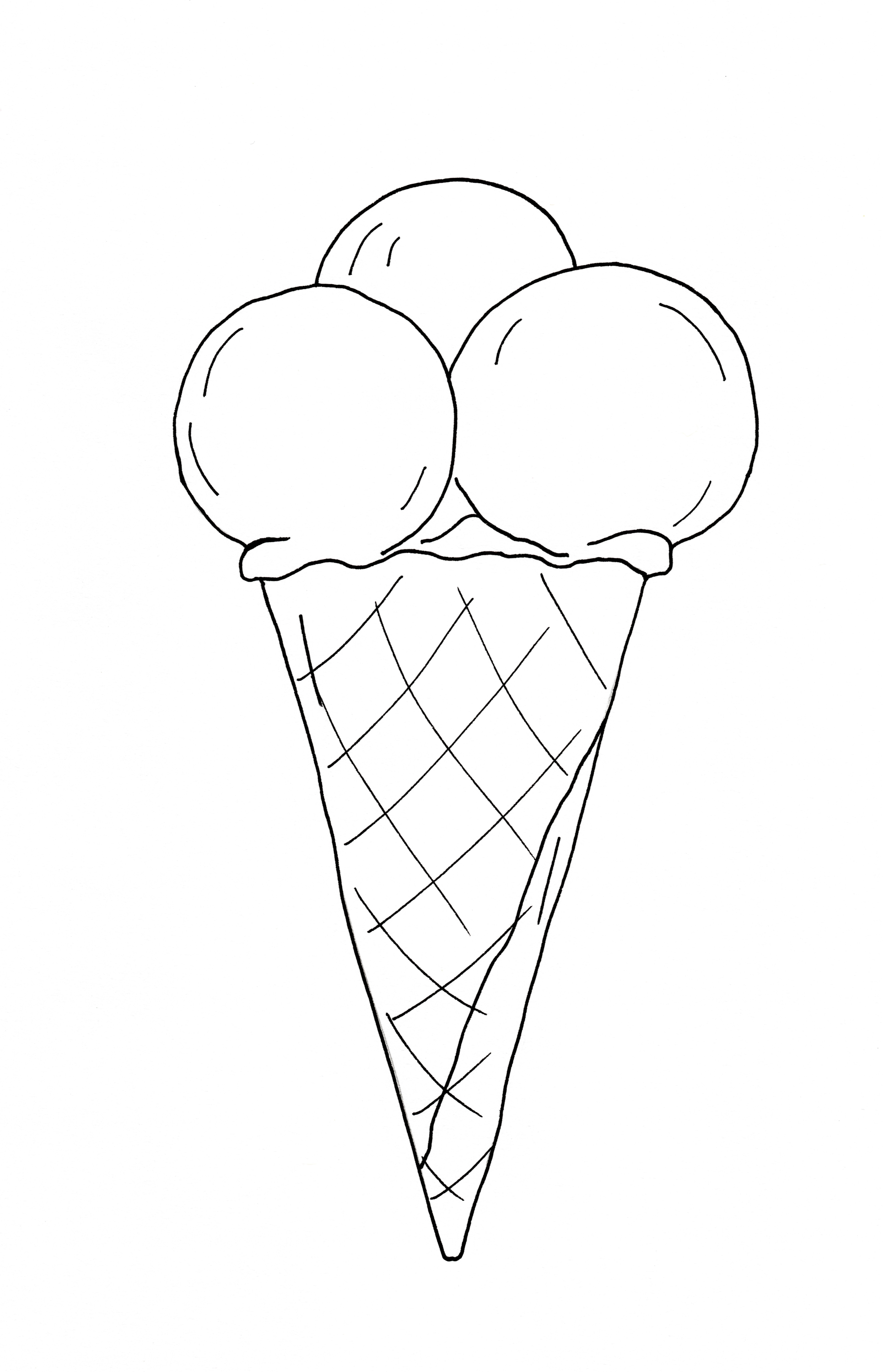Шаблон мороженое рожок
