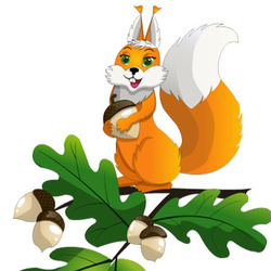 Белка с желудем