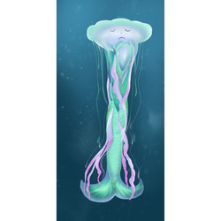 Одинокая медуза-русалка