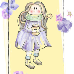 Девочка на открытке