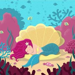 Little mermaid in a shell