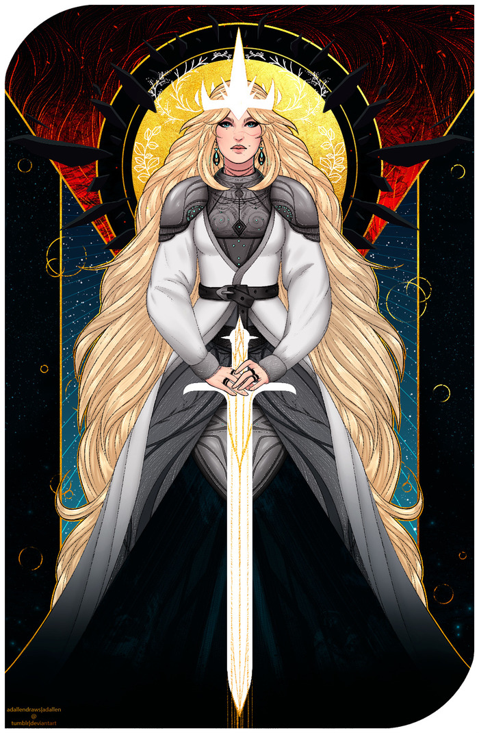 Иллюстрация Queen of Swords в стиле 2d, компьютерная графика, персонажи Ill...