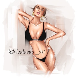 В купальнике