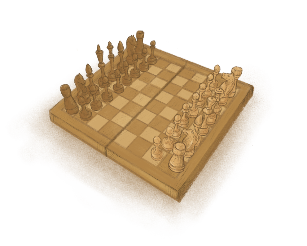 Иллюстрация Шахматы в стиле детский, компьютерная графика