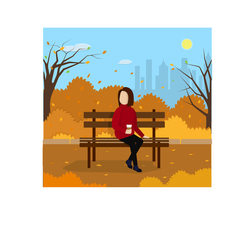 девушка на скамейке в парке осенью