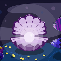 underwater world with a shell