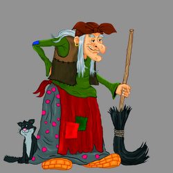 Баба яга и Кот